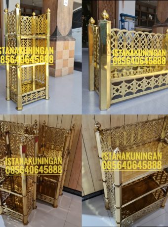 kerajinan rak al quran tembaga kuningan